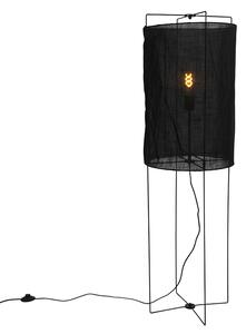 Dizajn podne svjetiljke crna lanena sjena - Rich