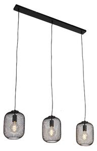 Industrijska viseća svjetiljka crna 110 cm 3 svjetla - Bliss Mesh