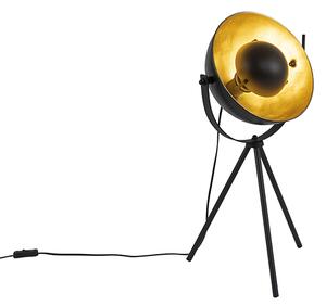 Stolna lampa crna sa zlatom 63,3 cm stativ podesiv - Magnax