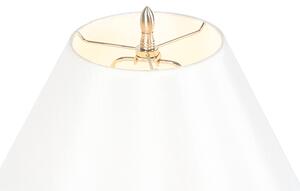 Klasična stolna svjetiljka čelik s krem hladom - Taula