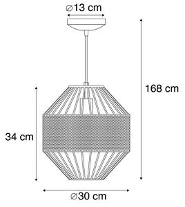 Dizajn viseća svjetiljka bakarna s crnom 30 cm - Mariska