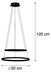 Moderna viseća svjetiljka antracit, uključujući LED zatamnjivanje - Anella Duo