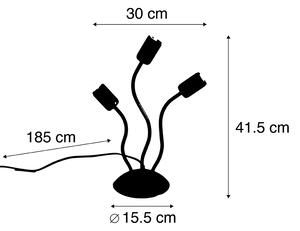 Dizajnerska stolna lampa crna 3 svjetla - Wimme