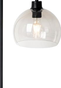 Moderna stolna lampa crna s efektom dimnog stakla - Maly