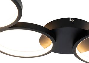 Stropna svjetiljka crna s LED svjetlom u 3 koraka s 3 svjetla - Pande