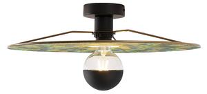 Stropna svjetiljka crna ravna sjena paun dizajn 45 cm - Combi