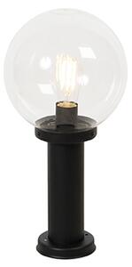 Stojeća vanjska svjetiljka crna s prozirnom kuglom 50 cm IP44 - Sfera