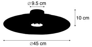 Stropna svjetiljka crna ravna sjenila taupe 45 cm - Combi