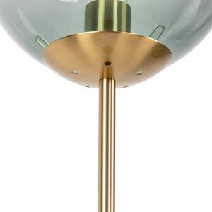 Art Deco podna svjetiljka mesing sa zelenim staklom - Pallon Mezzi