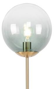 Art Deco podna svjetiljka mesing sa zelenim staklom - Pallon Mezzi