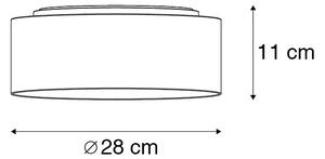 Stropna svjetiljka siva 28 cm, uključujući LED - bubanj kombinirani