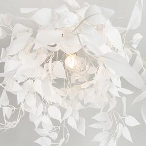 Romantična stropna svjetiljka bijela s lišćem - Feder
