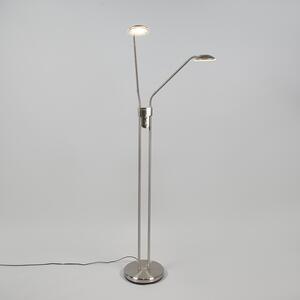 Moderna podna lampa od čelika sa svjetiljkom za čitanje uključujući LED - Eva
