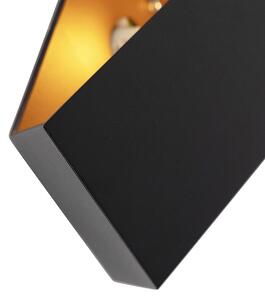 Dizajn zidna svjetiljka crna sa zlatom - nabora