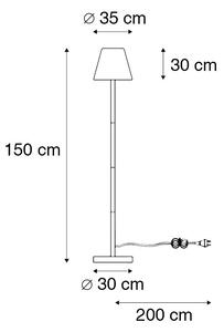 Pametna podna svjetiljka crna s bijelim sjenilom 35 cm IP65 uklj. LED - Virginia