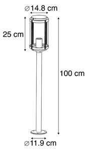 Dizajn stojeća vanjska svjetiljka crna 100 cm IP44 - Schiedam