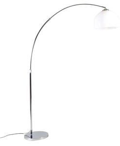 Moderna lučna svjetiljka krom s bijelim hladom - Arc Basic