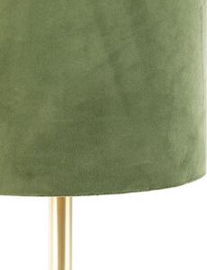 Botanička stolna svjetiljka mesing sa zelenom hladom 25 cm - Simplo