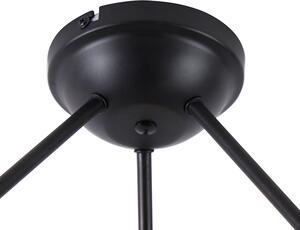 Moderna stropna svjetiljka crna 3 svjetla - Sputnik