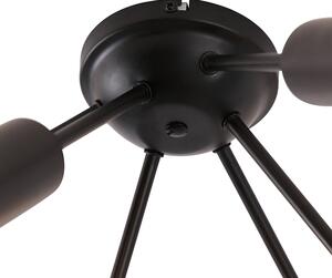 Dizajn stropna svjetiljka crna 30 cm 6-svjetla - Sputnik