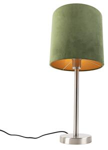 Stolna svjetiljka čelik sa zelenom hladom 25 cm - Simplo