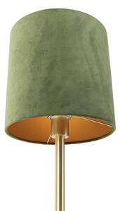 Botanička stolna svjetiljka mesing sa zelenom hladom 25 cm - Simplo