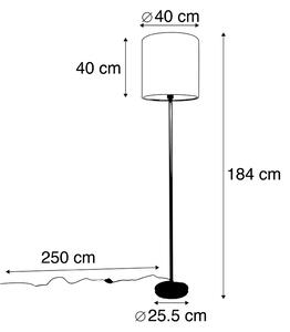 Romantična podna svjetiljka crna s hladom za cvijeće 40 cm - Simplo