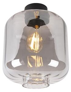 Dizajn stropne svjetiljke crne boje s dimnim staklom - Qara