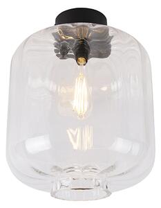 Dizajn stropne svjetiljke crne boje s prozirnim staklom - Qara