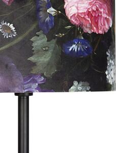 Romantična podna svjetiljka crna s hladom za cvijeće 40 cm - Simplo