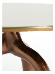 Stakleni okrugli stolić za kavu u brončanoj boji/bež ø 76 cm Mello – Light & Living