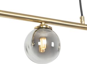 Moderna viseća svjetiljka zlatna 100 cm 5-svjetlosna s dimnim staklom - Atena
