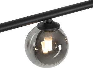 Moderna viseća svjetiljka crna 100 cm 5-svjetlosna s dimnim staklom - Atena