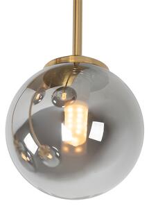 Moderna stropna svjetiljka zlatna 5-svjetlosna s dimnim staklom - Atena