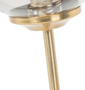 Moderna stolna svjetiljka zlatna 2-lampica s dimnim staklom - Atena