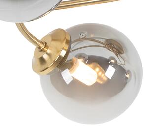 Moderna stropna svjetiljka zlatna 4-svjetlosna s dimnim staklom - Atena