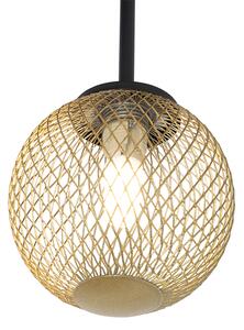 Moderna stropna svjetiljka crna sa zlatnim 5 svjetiljki - Athens Wire
