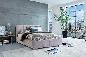 Krevet CARDIFF sa podiznom podnicom i spremištem-Svijetlo Siva-140x200 cm