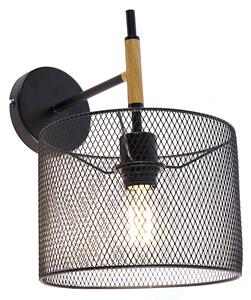 Industrijska zidna svjetiljka crna - bubanj mreža