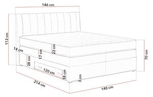 Boxspring krevet ROSE + Madrac BONELL-Tamno siva-140x200 cm
