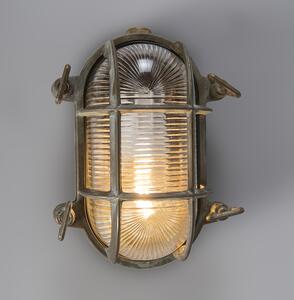 Retro zidna svjetiljka smeđa 18 cm IP44 - Nautica 2 ovalna