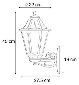 Seoska vanjska zidna svjetiljka crna IP44 - Anna