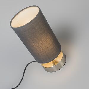 Moderna stolna svjetiljka siva s čelikom - Milo 2