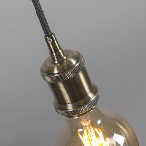 Moderna viseća lampa brončana sa crnim kablom - Cava Classic