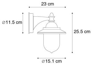 Klasična vanjska zidna svjetiljka crna IP44 - Oxford