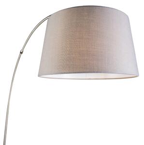 Moderna čelična lučna svjetiljka sa sivim sjenilom od tkanine - Arc Basic