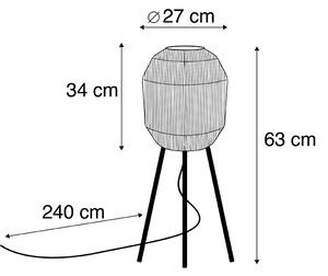 Orijentalna stolna svjetiljka crna s užetom - Riki