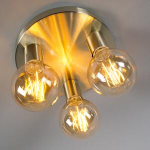 Art Deco stropna lampa zlatna okrugla - Facil 3