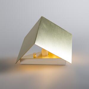 Moderna zidna svjetiljka zlatna - Kocka