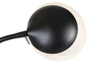 Podna svjetiljka crna uklj. LED i prigušivač s svjetiljkom za čitanje prigušena za grijanje - Empoli